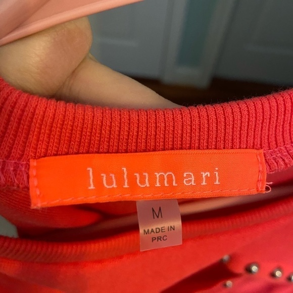 Lulumarie Studded Hot Pink Cutout Sweater - Picture 3 of 5